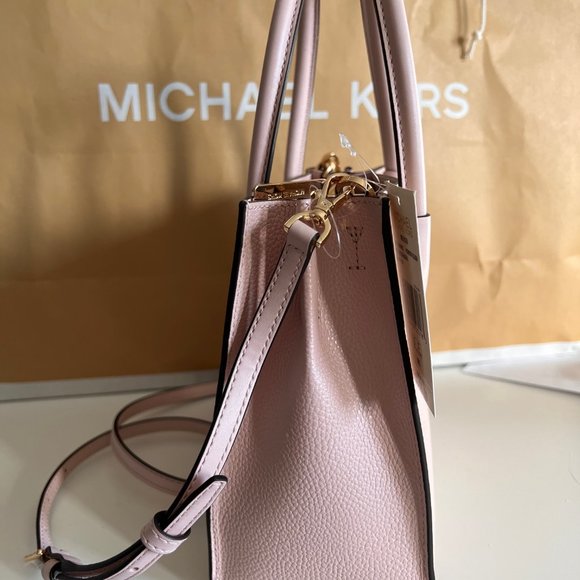 MICHAEL KORS Mercer Medium Pebbled Leather Crossbody Bag Pink - Picture 11 of 16